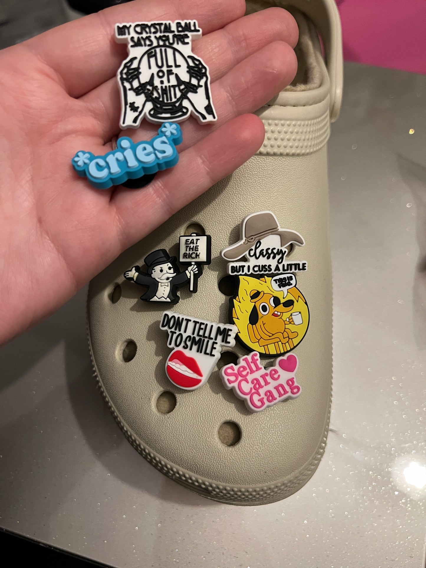 Funny quote shoe charm collection