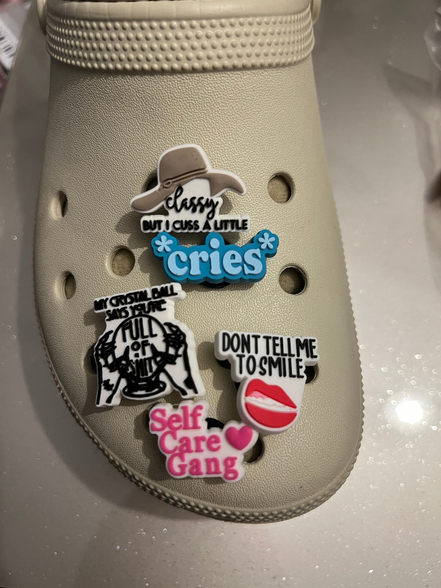 Funny quote shoe charm collection