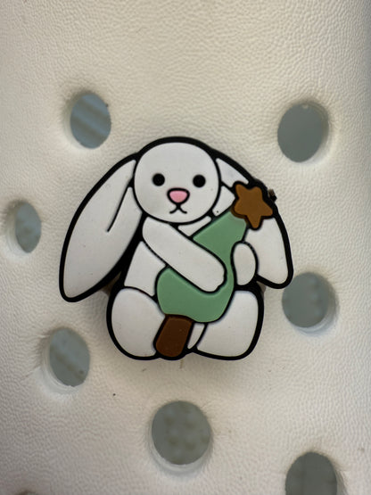 coloured bunny shoe charms