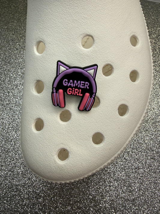 Gamer girl shoe charm
