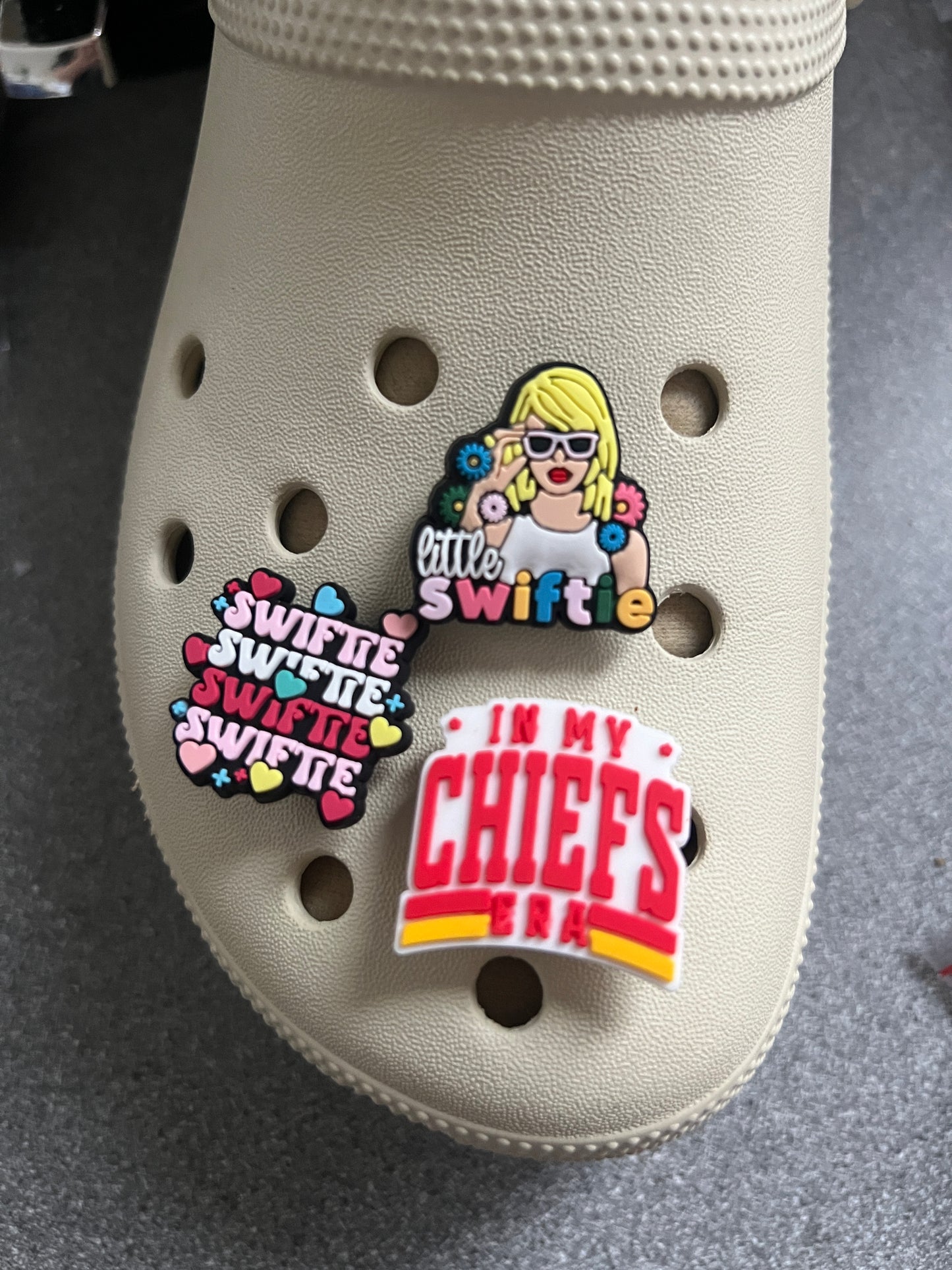 3. swiftie / chief shoe charms