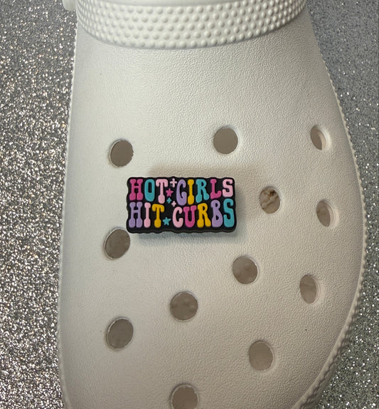 Hot girls hit curbs driving shoe charm