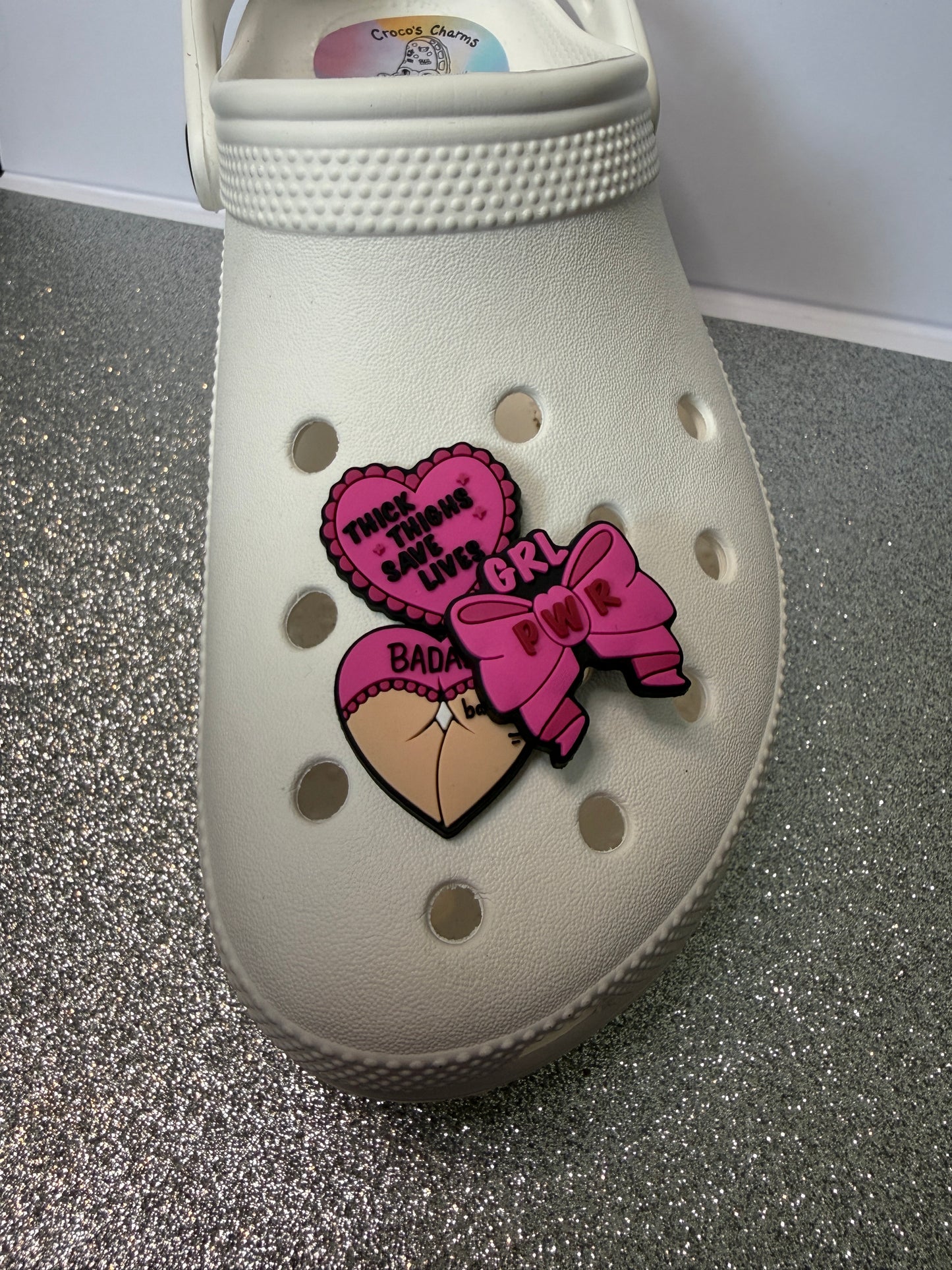 Thick thigħs girl power shoe charm collection
