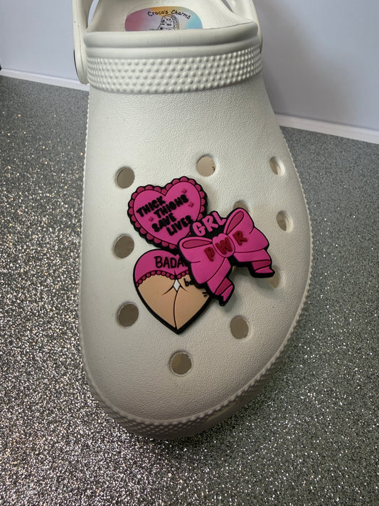 Thick thigħs girl power shoe charm collection