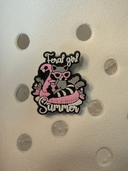 Funny animal shoe charms - raccoon, feeling feral etc...