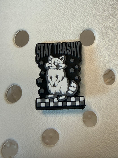 Funny animal shoe charms - raccoon, feeling feral etc...
