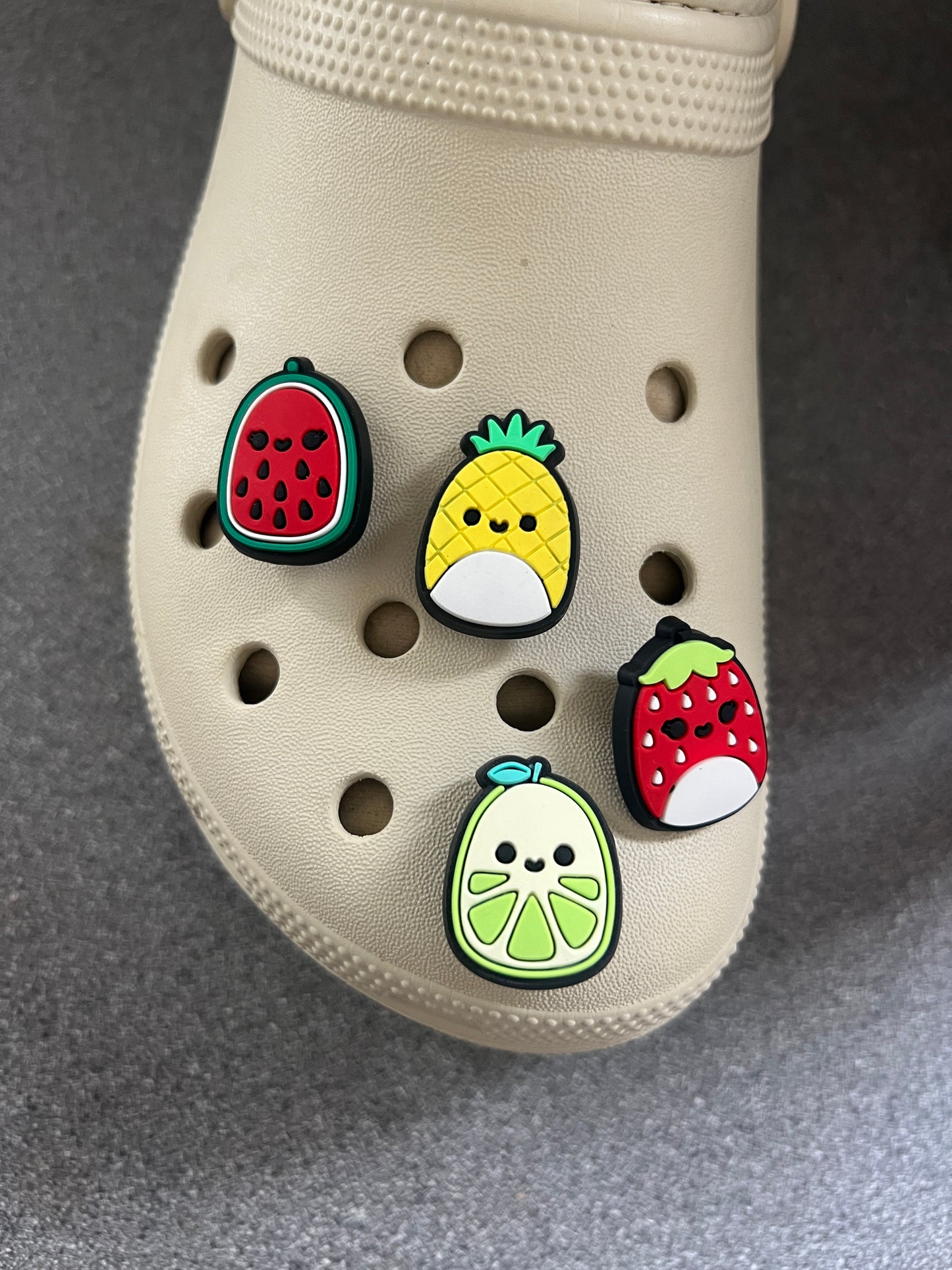 Squishy fruit shoe charms - watermelon