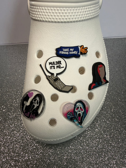 Scary movie shoe charm collection - take my strong hand, ghost face