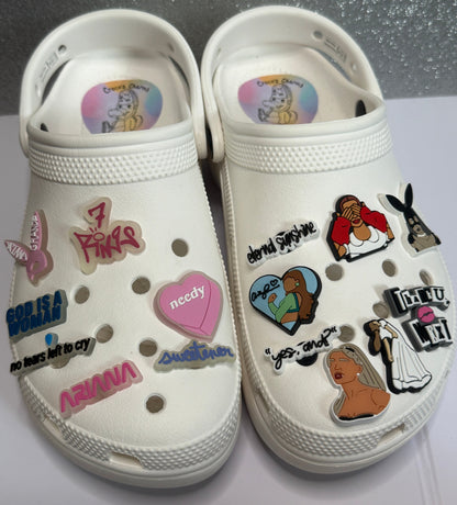 Ariana grande shoe charm collection - eternal sunshine, sweetener, thank you next