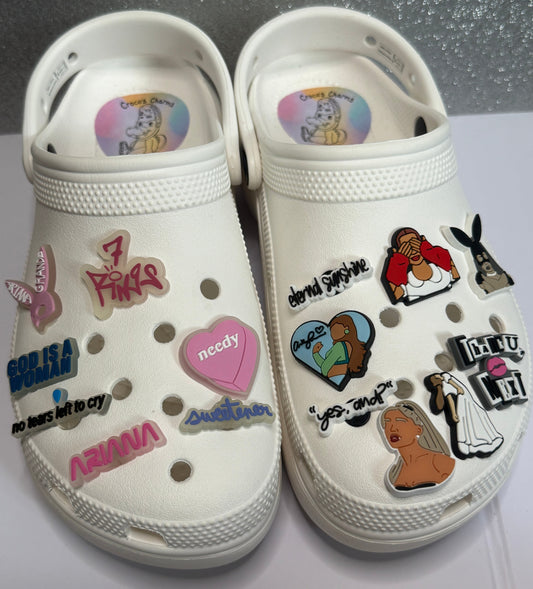 Ariana grande shoe charm collection - eternal sunshine, sweetener, thank you next