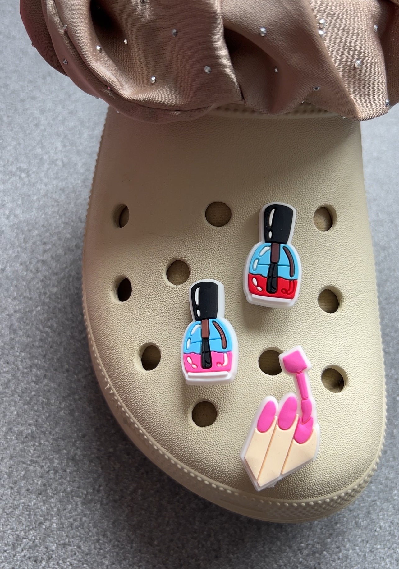 Nail tech shoe charm collection - painting nails emoji, nail polish etc..