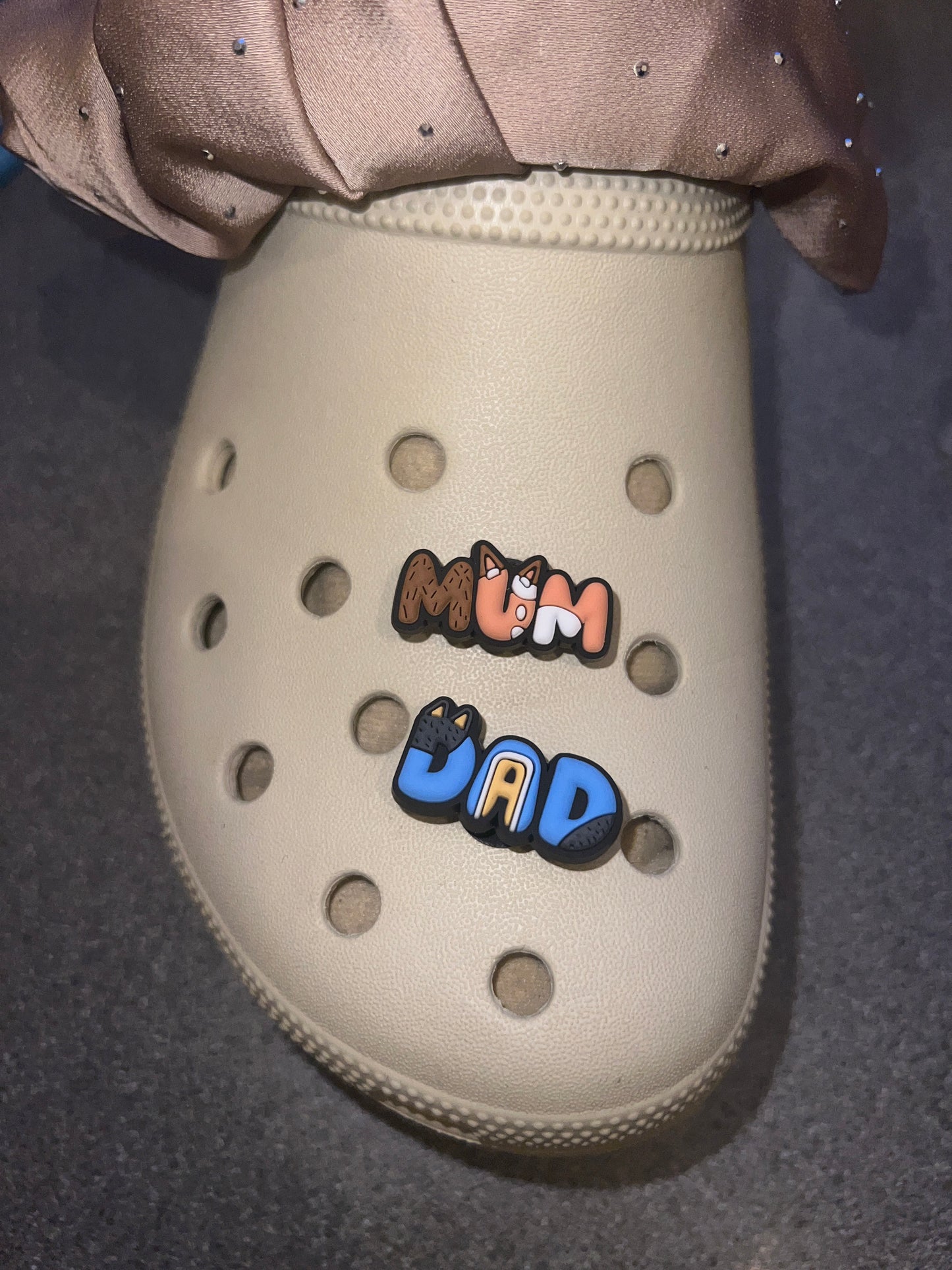 Blue WRITING dog mum / dad shoe charm collection