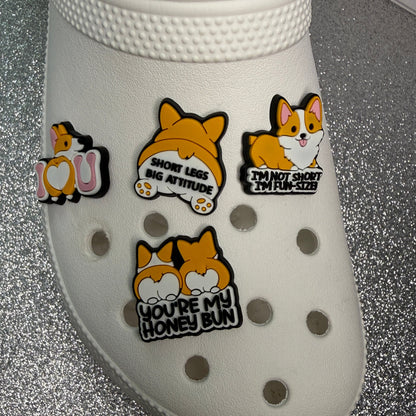 Corgi & being short funny shoe charm collection