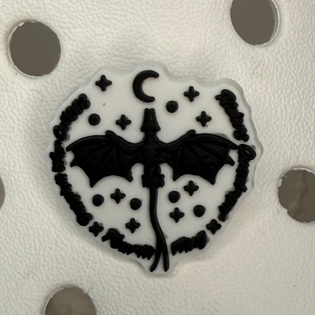 Fourth wing dragon book shoe charm