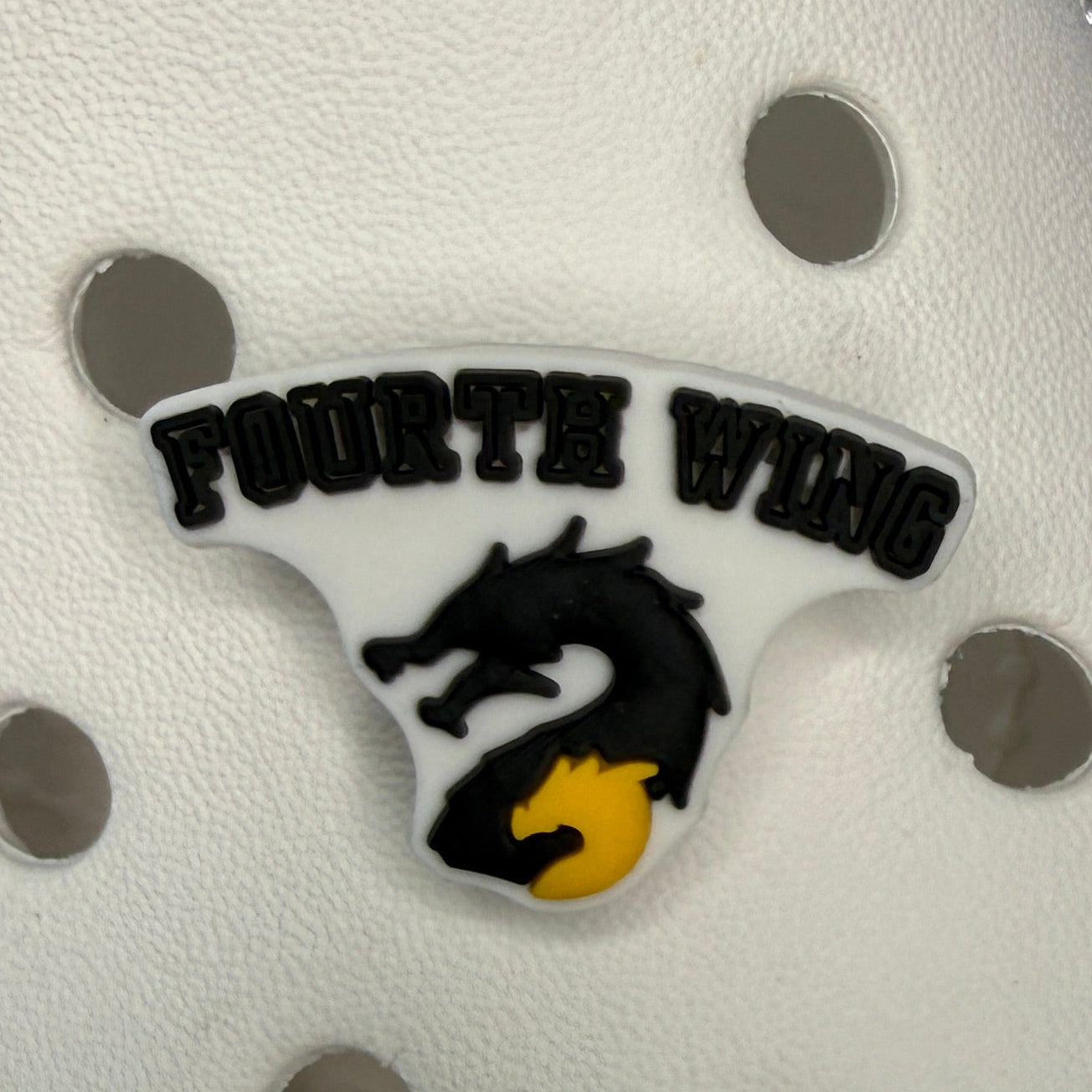 Fourth wing dragon book shoe charm