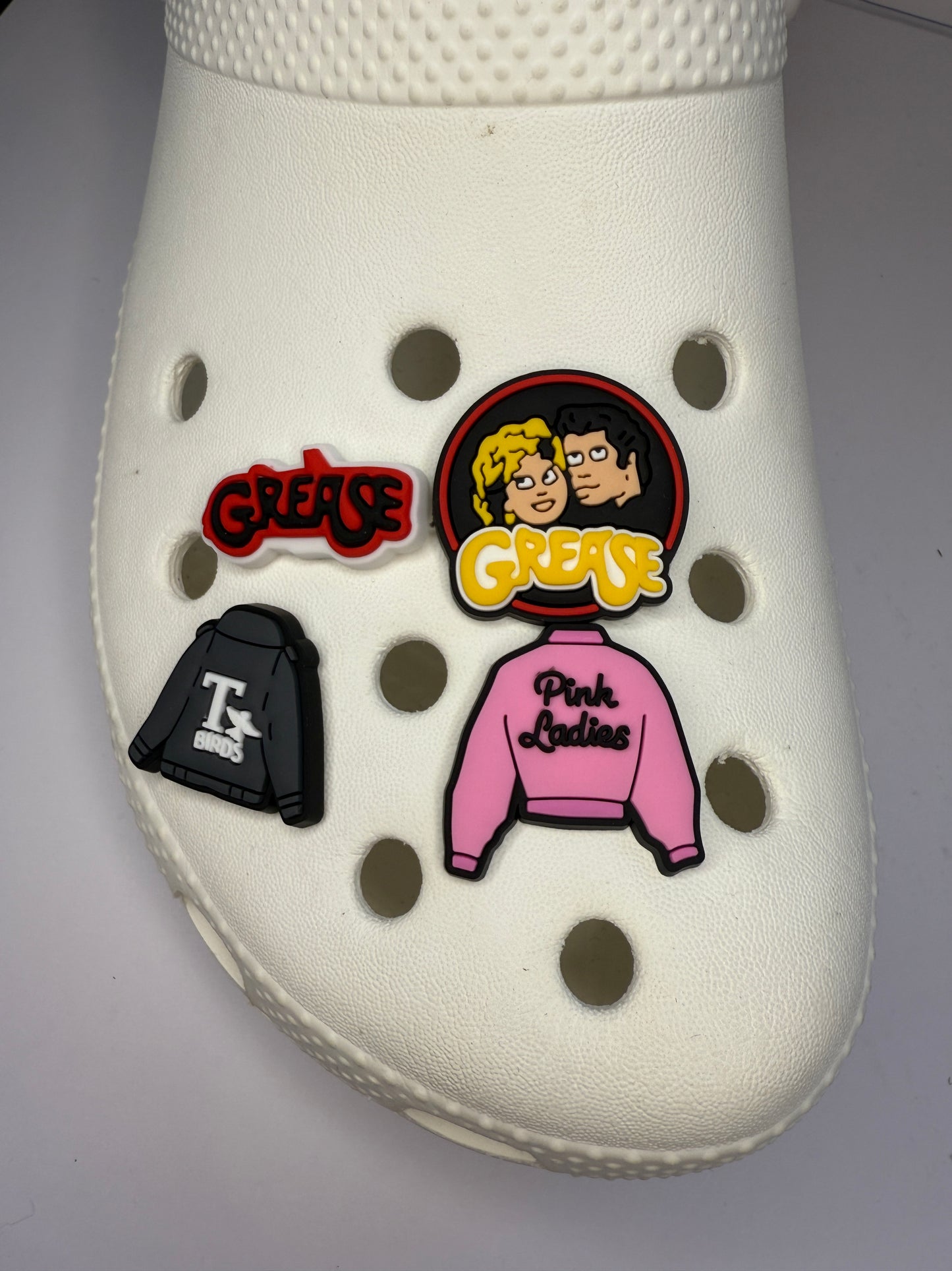 Grease movie/musical shoe charm - pink ladies