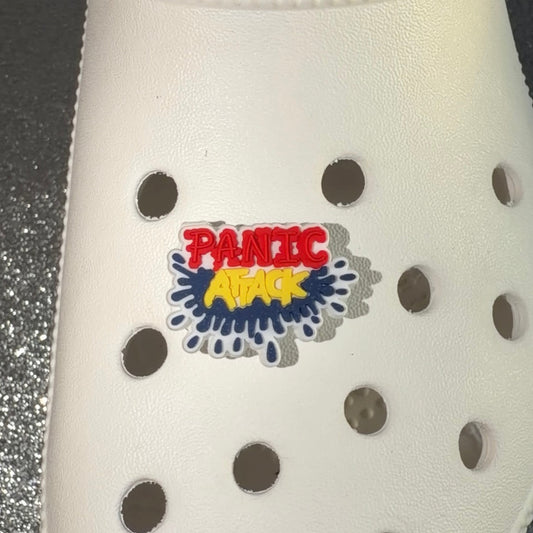 Art attack / panic attack shoe charm