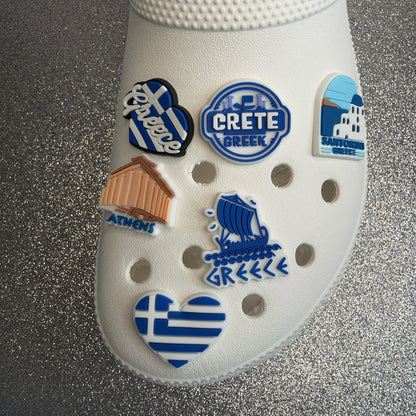Greece holiday inspired shoe charm collection - Athens, Crete