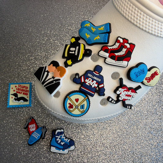 Ice Hockey Heated Rivalry inspired shoe charm collection