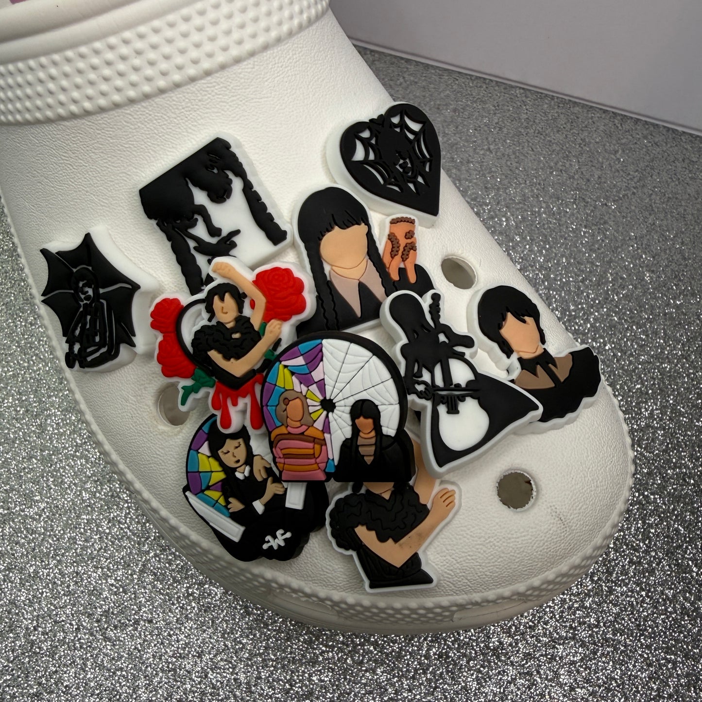 Wednesday TV shoe charm collection