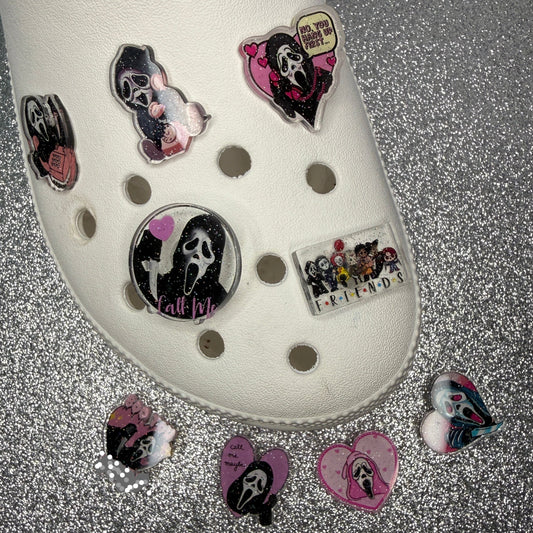 Ghost face / Horror Character RESIN Sparkle shoe charm collection
