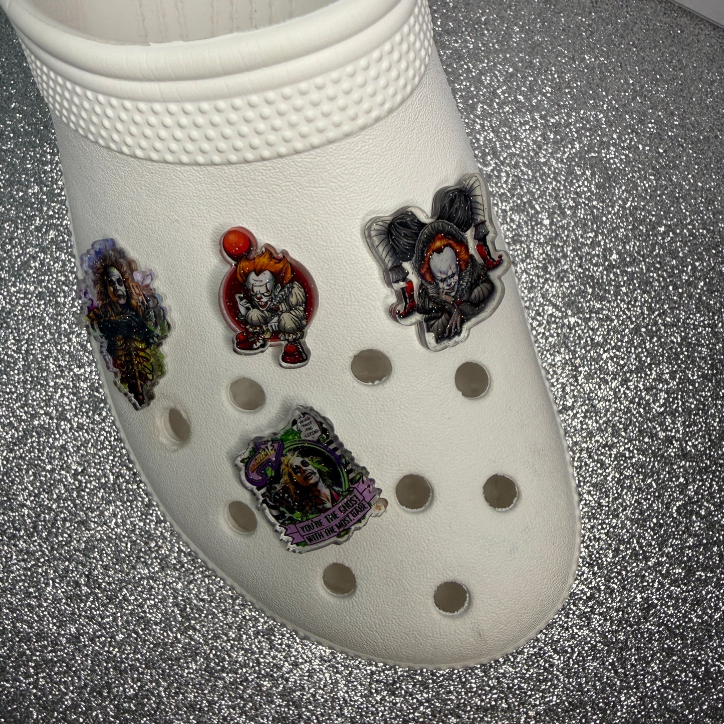 Ghost face / Horror Character RESIN Sparkle shoe charm collection