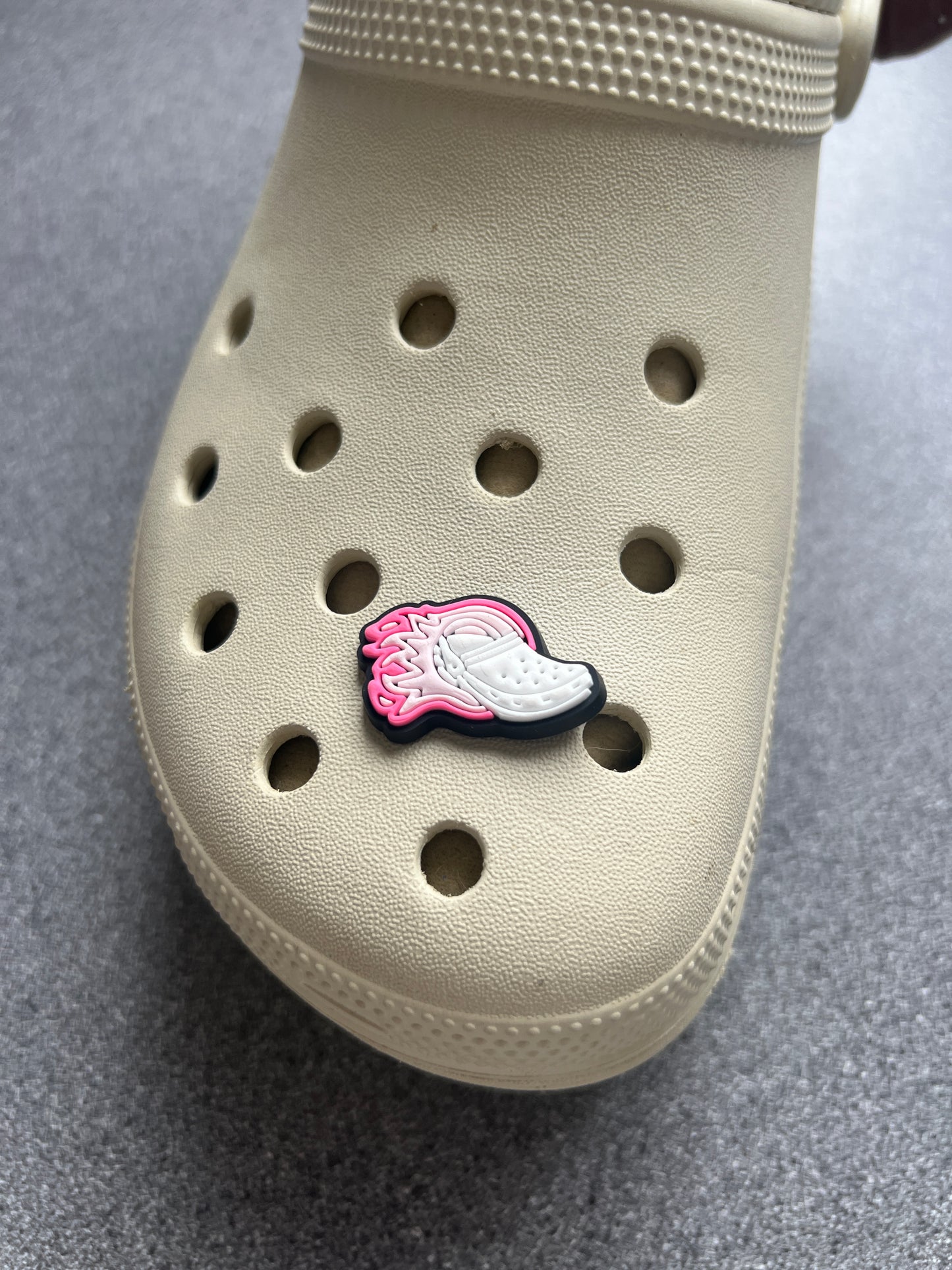 Pink and white cowgirl/croc themed shoe charms