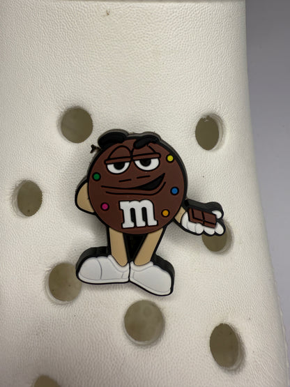 Individual Coloured chocolate M shoe charms