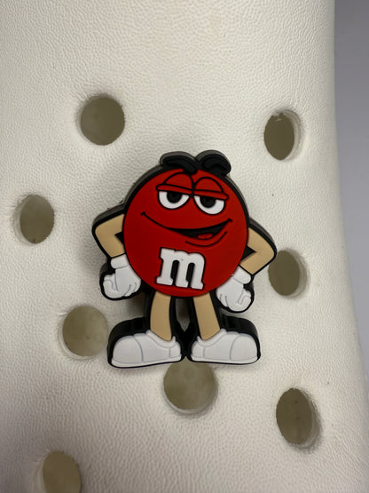 Individual Coloured chocolate M shoe charms