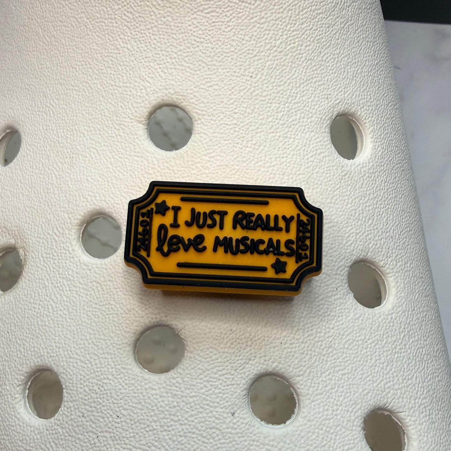 I just really love musicals shoe charm