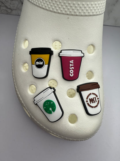 Hot drink shoe charm collection
