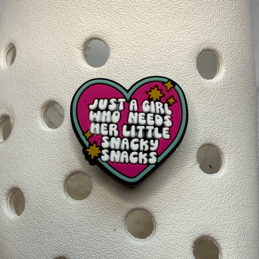 Just a girl who needs her little snacky snacks - shoe charm