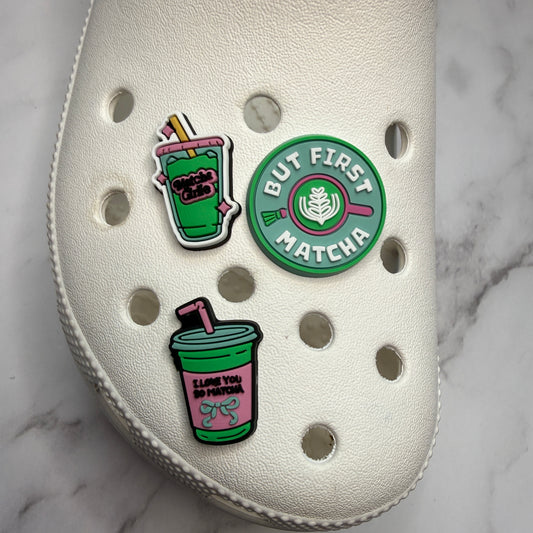 Matcha green tea lover shoe charm collection