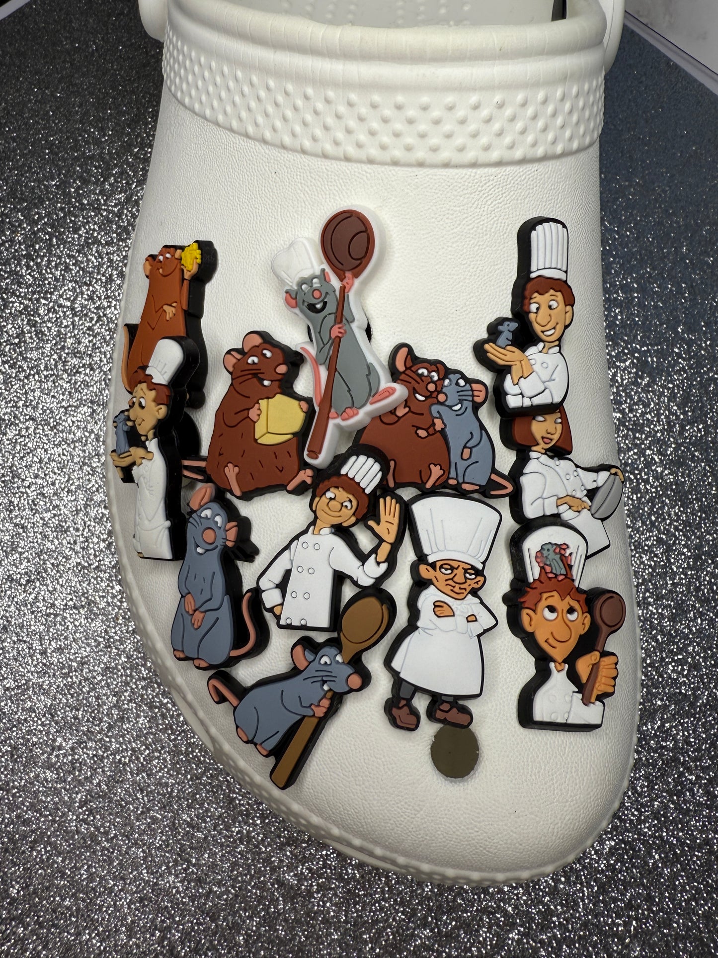 Cartoon rat chef movie shoe charm bundle