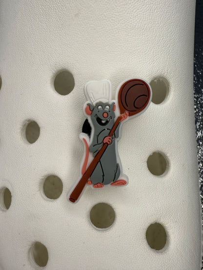 Cartoon rat chef movie shoe charm bundle