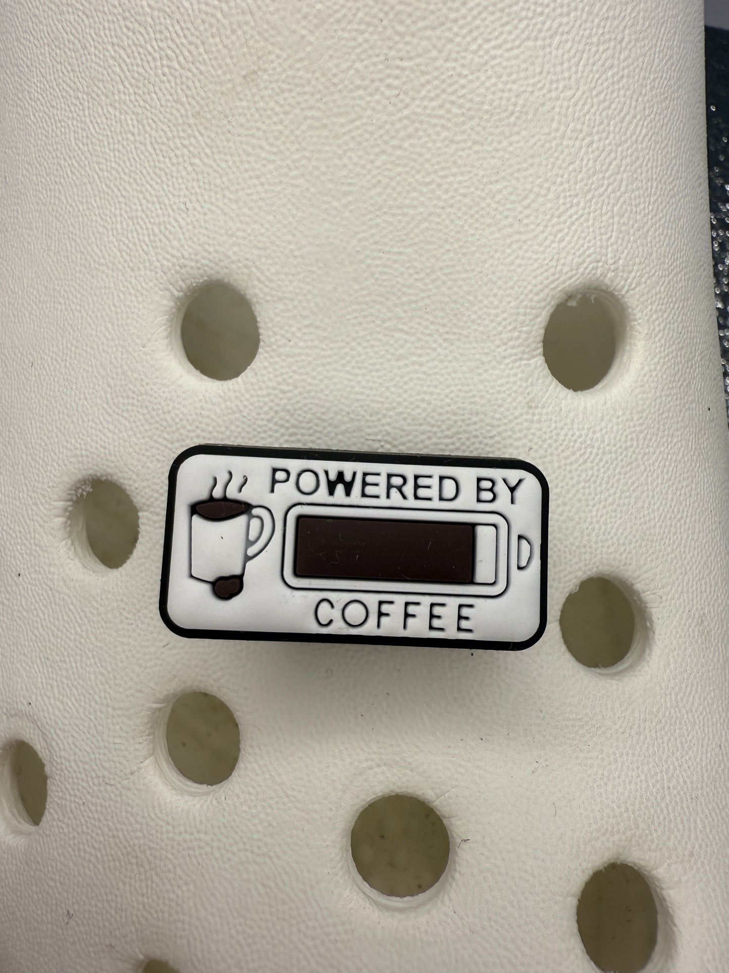 Powered by... shoe charm collection. Dogs, energy drink, coffee, beer, cats,