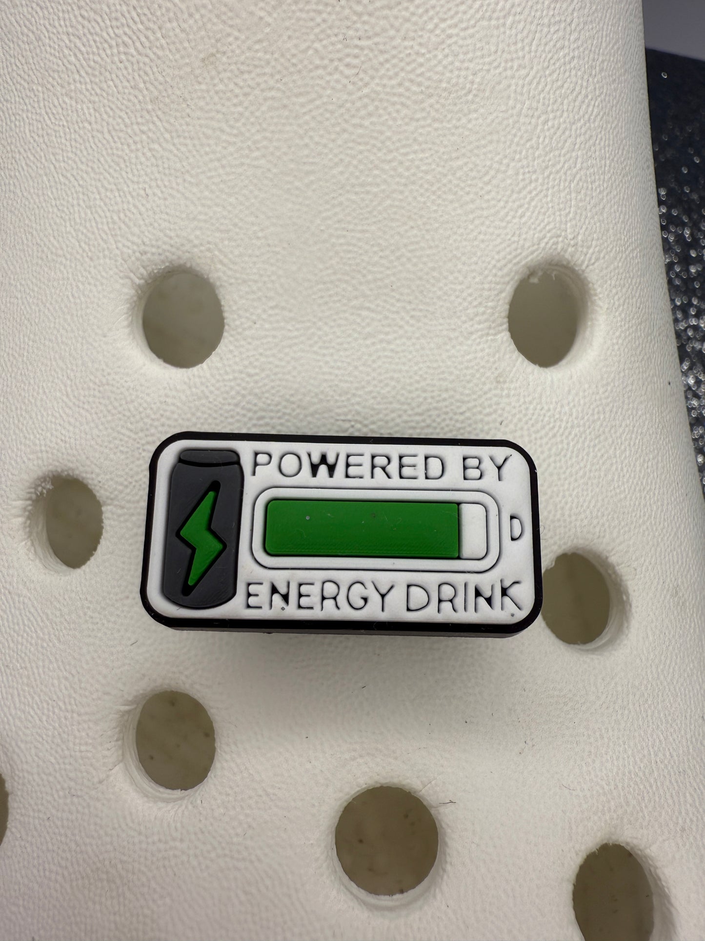 Powered by... shoe charm collection. Dogs, energy drink, coffee, beer, cats,