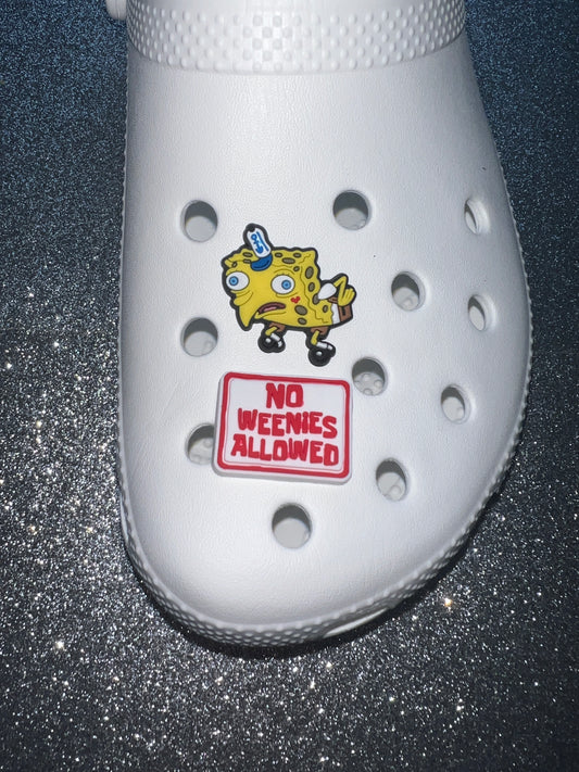 Mocking Sponge / No weenies allowed shoe charm collection