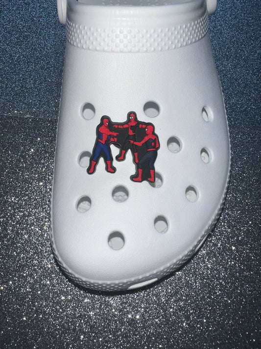 Spider meme pointing at each other shoe charm