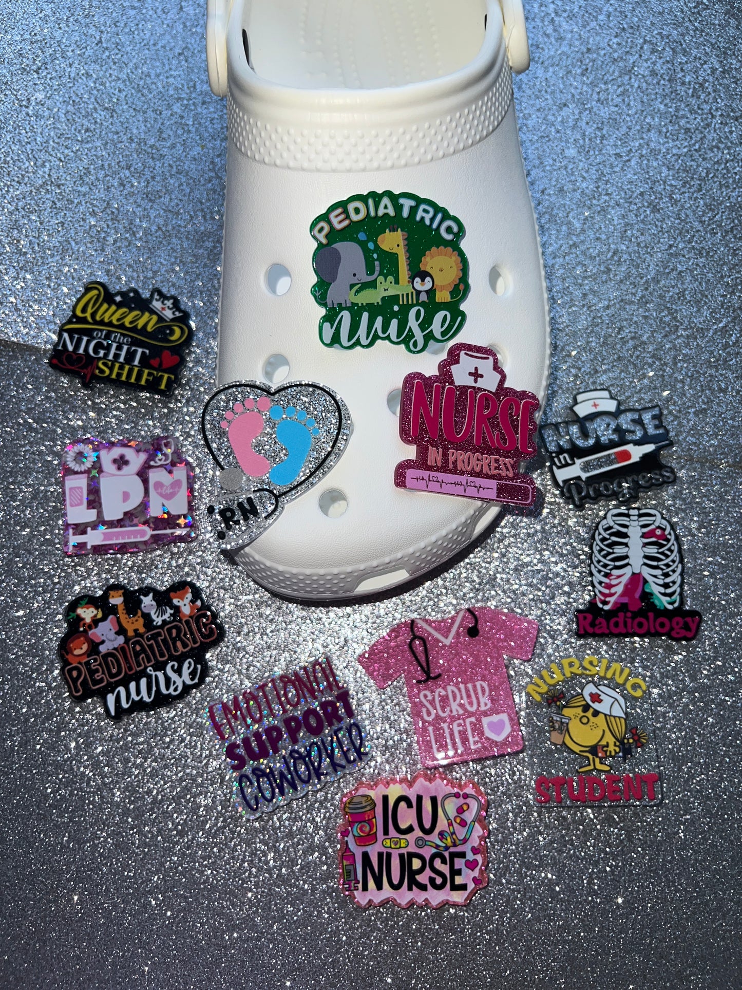 Resin Nursing shoe charm collection, ICU nurse, Student nurse, Paediatric paeds nurse