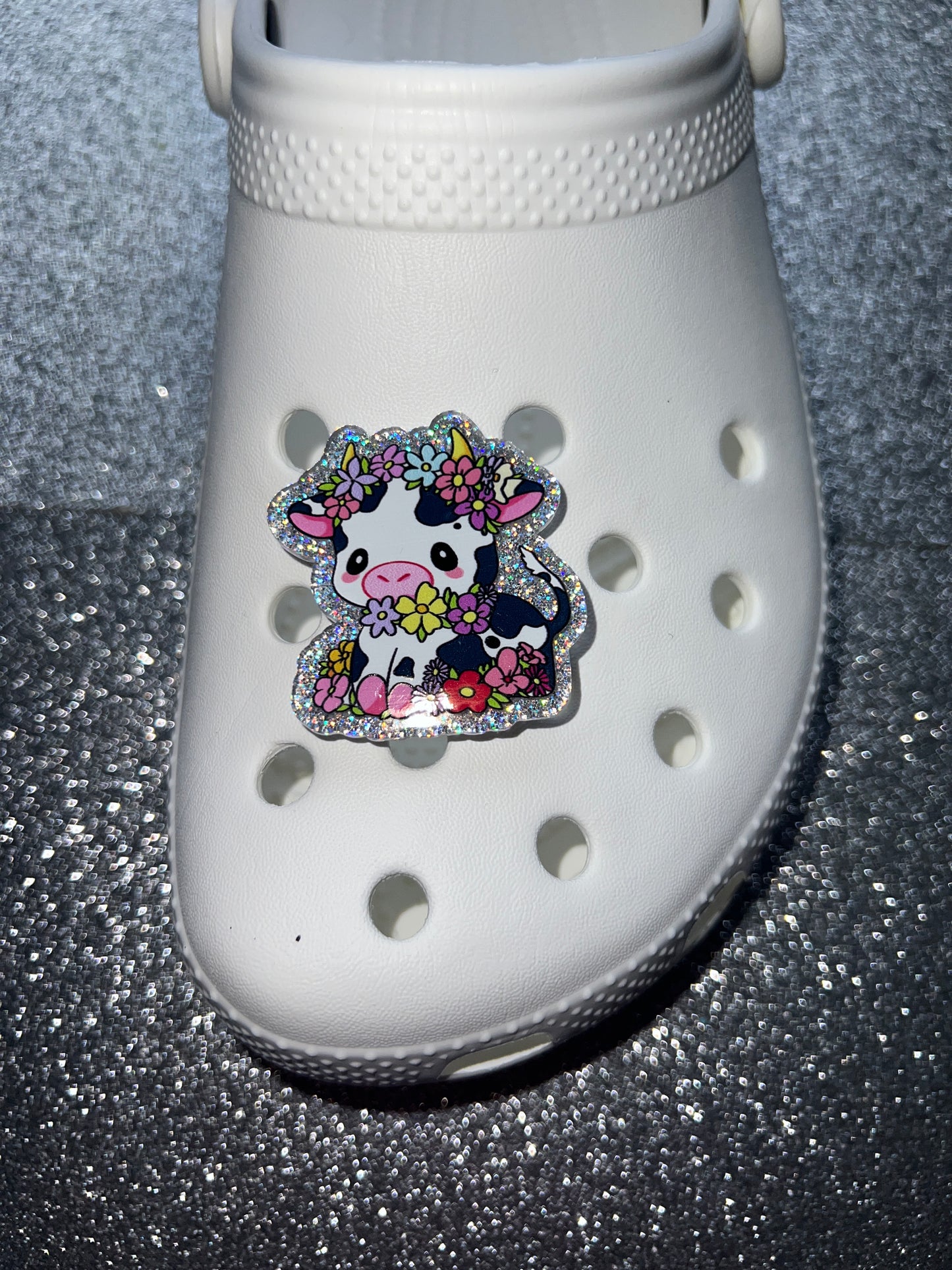 Cow / Highland cow RESIN made glitter shoe charm