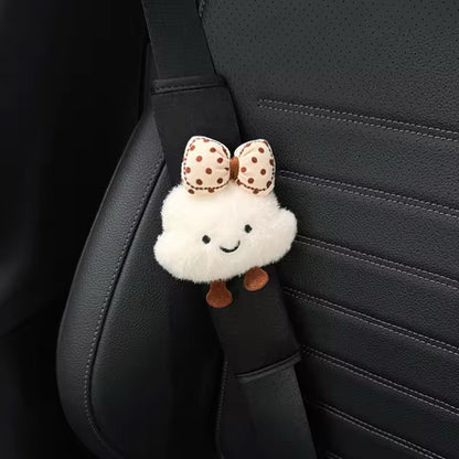x1 Seat belt cover - cute cloud plush design. Seat belt shoulder pad/protector
