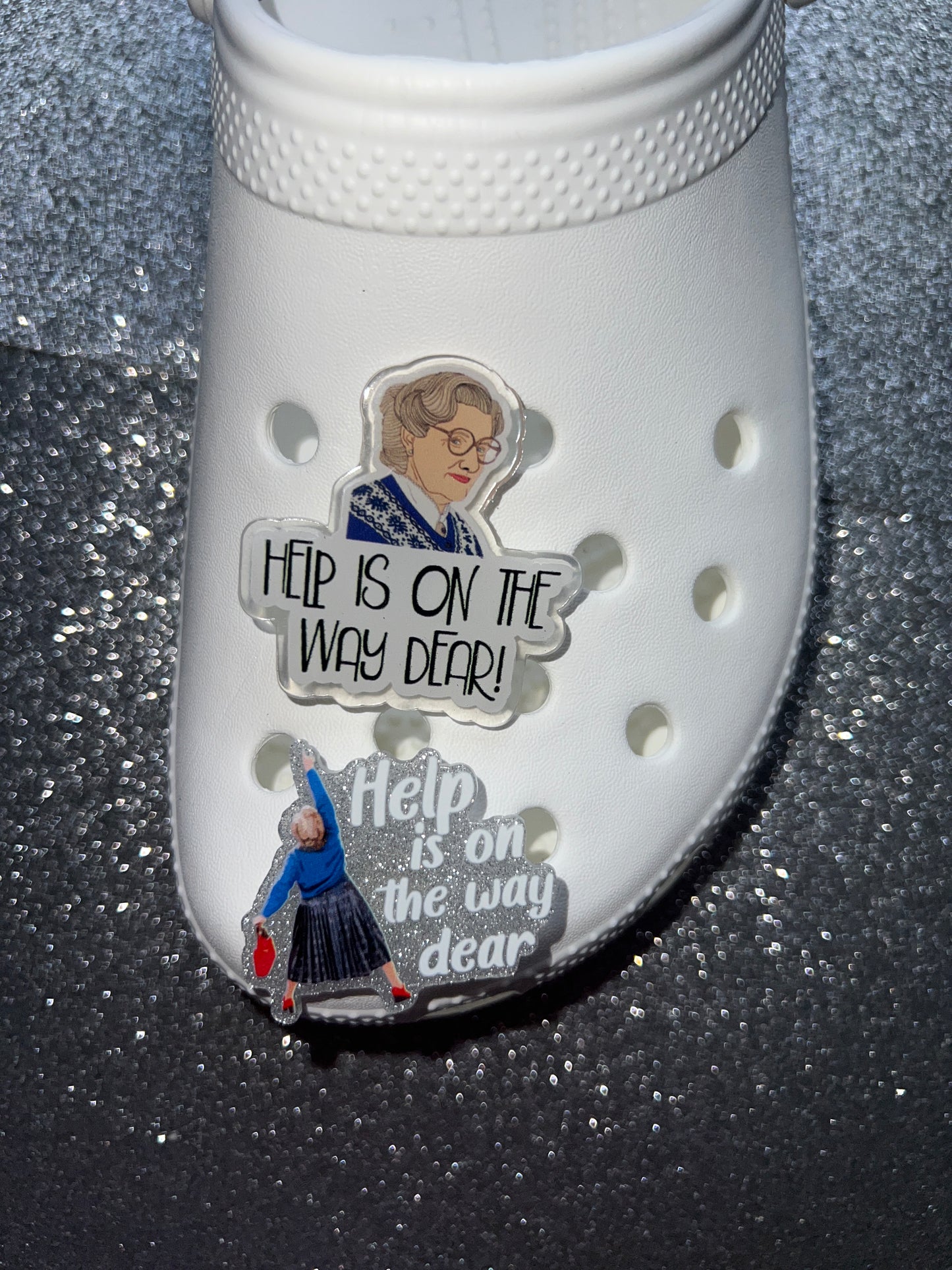 'Help is on the way dear' resin made shoe charm collection