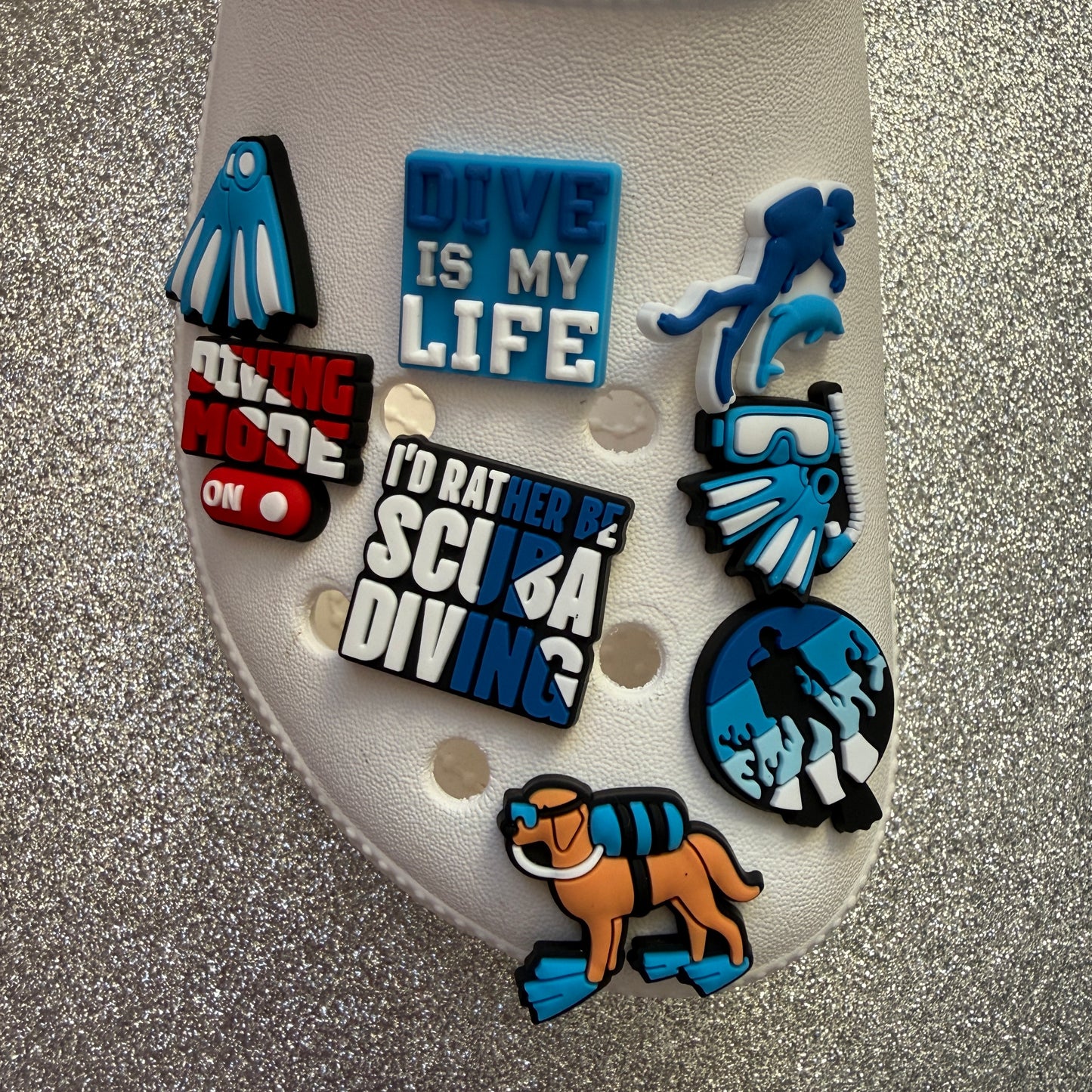 Scuba diving shoe charm collection