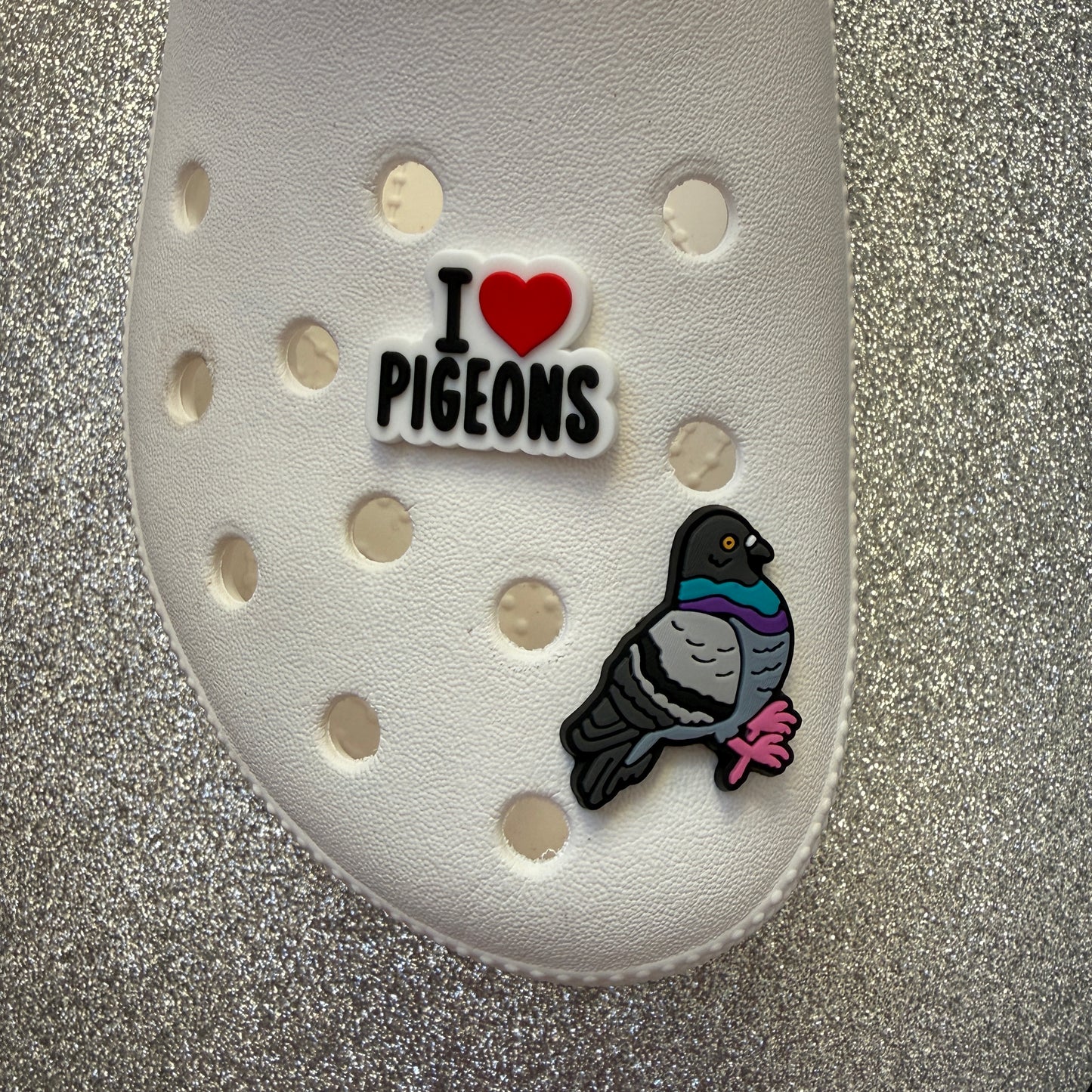 Pigeon lovers shoe charm collection