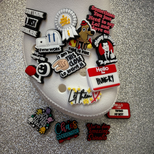 Funny/Normal Quotes - work related shoe charm collection