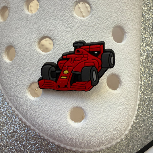 Racing car shoe charm