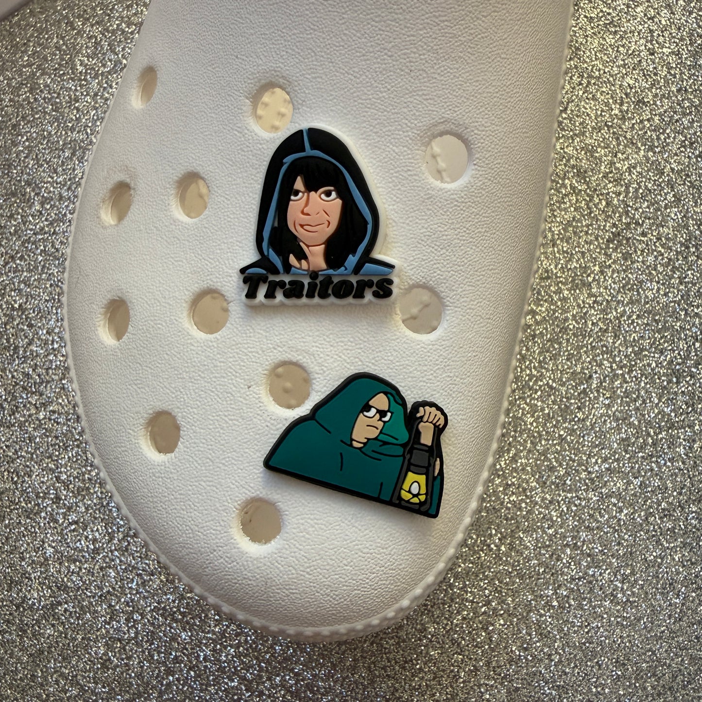 Traitors tv show shoe charm - Alan Carr