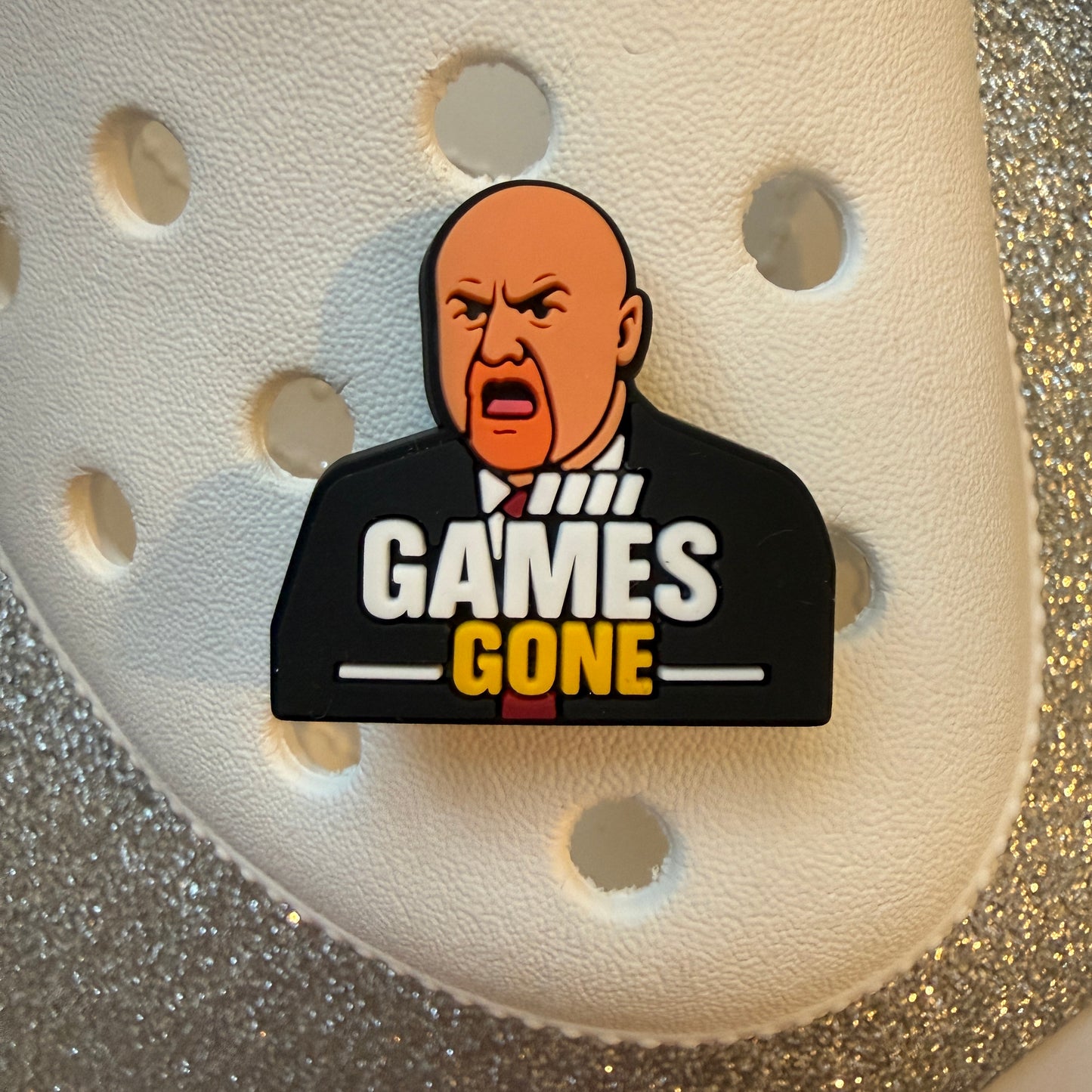 Football meme shoe charm - Utter woke nonsense, If I speak im in big trouble - Sean Dyche, Jose Mourinho, Mick McCarthy