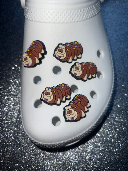 Chocolate caterpillar shoe charm
